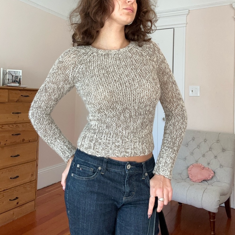 Vintage knit brown and cream sweater